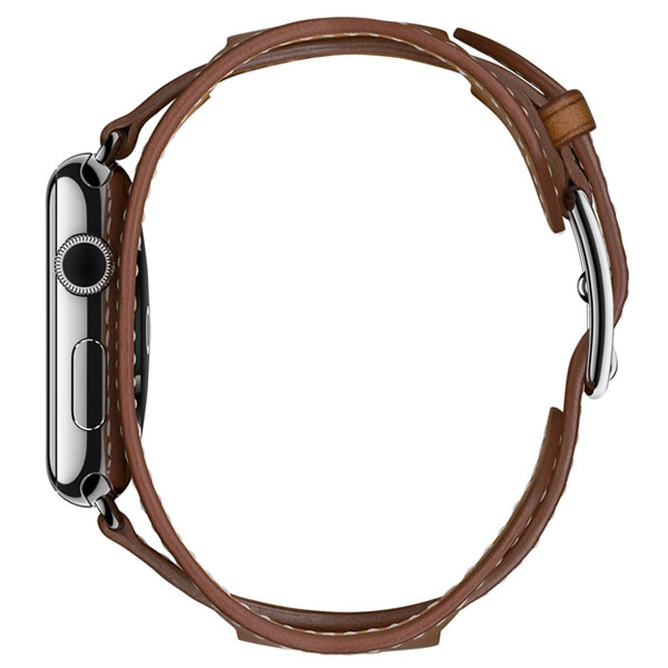 گالری ساعت اپل هرمس Apple Watch Hermes Cuff 42mm Brown Fauve Barenia Leather Band، گالری ساعت اپل هرمس دستبندی 42 میلیمتر بدنه استیل و بند چرمی فاو بارنیا