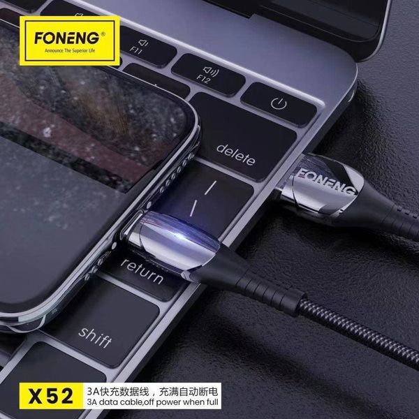 گالری Foneng X52 Lightning to USB cable، گالری کابل شارژ لایتنینگ به یو اس بی فوننگ مدل X52