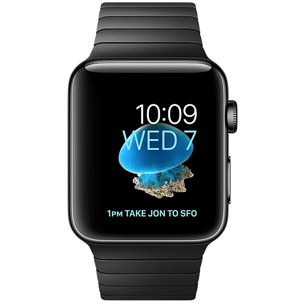 عکس ساعت اپل سری 2 Apple Watch Series 2 Space Black Stainless Steel Case Space Black Link Bracelet 42m، عکس ساعت اپل سری 2 بدنه استیل مشکی و بند لینک بریسلت مشکی 42 میلیمتر