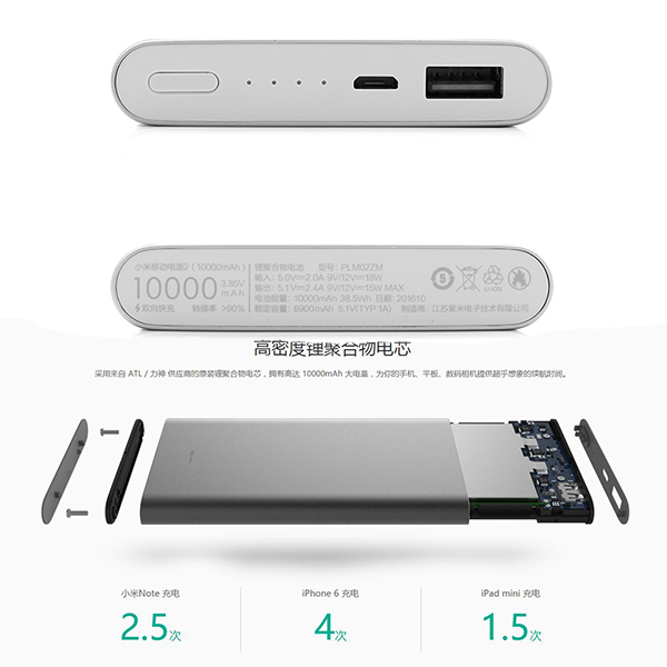 گالری پاور بانک 10.000 شیاومی مدل V2 XPS 103، گالری Power Bank Xiaomi 10000mAh V2 XPS 103