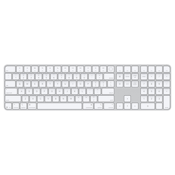 تصاویر مجیک کیبورد نامریک با تاچ آیدی رنگ سفید، تصاویر Magic Keyboard with Touch ID and Numeric Keypad USB-C White MXK73