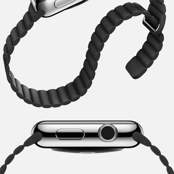 گالری ساعت اپل بدنه استیل بند مشکی چرم لوپ 42 میلیمتر، گالری Apple Watch Watch Stainless Steel Case with Black Leather loop Band 42mm
