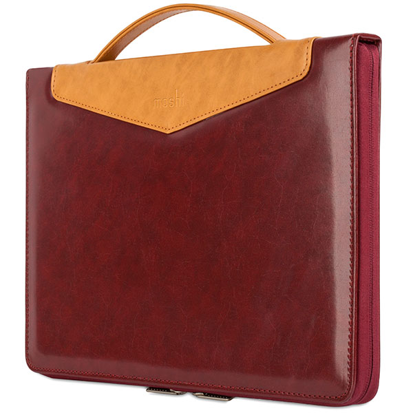 عکس Bag Moshi Codex MacBook12 Burgundy Red، عکس کیف موشی کدکس مک بوک 12 اینچ رتینا قرمز