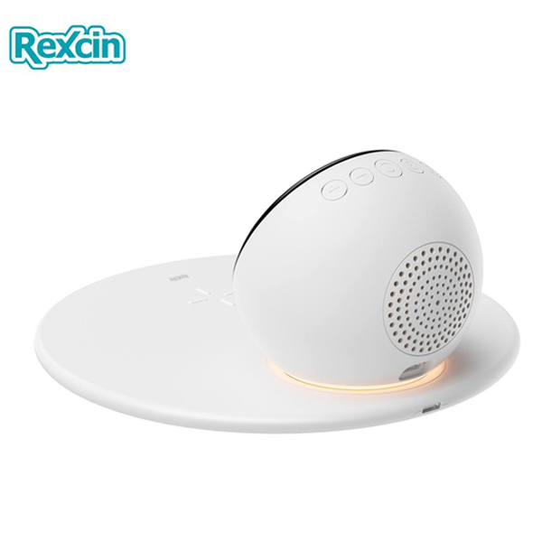 گالری Rexcin Night Light Wireless Charging Clock Bluetooth Speaker Rex-W17، گالری اسپیکر بلوتوثی، شارژر بی سیم و ساعت رومیزی رکسین مدل Rex-W17