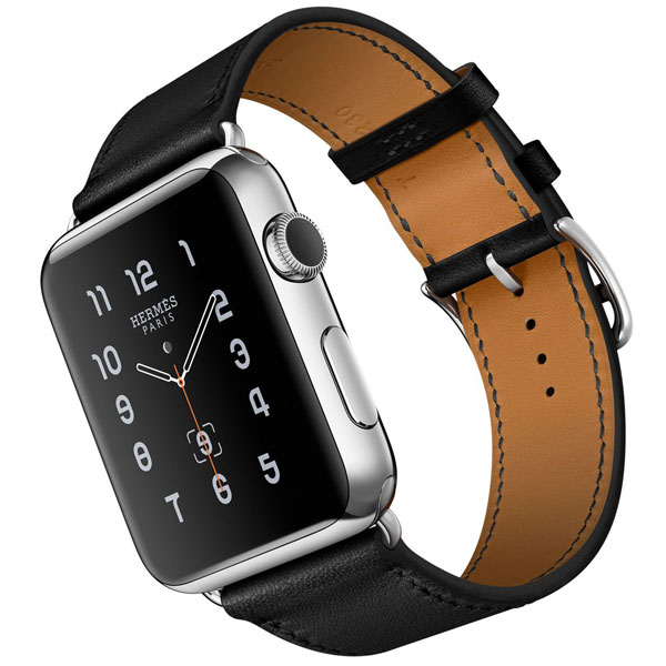تصاویر ساعت اپل هرمس تک دور 38 میلیمتر بدنه استیل و بند چرمی نویر مشکی، تصاویر Apple Watch Hermes Single Tour 38 mm Black Noir Leather Band