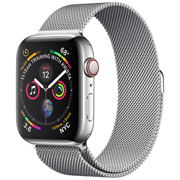 تصاویر ساعت اپل سری 4 سلولار بدنه استیل و بند میلان 40 میلیمتر، تصاویر Apple Watch Series 4 Cellular Stainless Steel Case with Milanese Loop 40mm