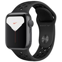 Apple Watch Series 5 Nike + Space Gray Aluminum Case with Anthracite/Black Nike Sport Band 40mm، ساعت اپل سری 5 نایکی پلاس بدنه خاکستری و بند نایکی اسپرت مشکی 40 میلیمتر Anthracite/Black