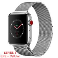 Apple Watch Series 3 Cellular Stainless Steel Case with Milanese Loop 42 mm، ساعت اپل سری 3 سلولار بدنه استیل با بند استیل میلان 42 میلیمتر
