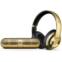 Headphone Beats Gloss Gold - Studio Wireless + Pill 2.0، هدفون بیتس گلد براق - استودیو وایرلس + پیل 2