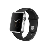 Apple Watch Series 1 Apple Watch 38mm Stainless Steel Case with Black Sport Band، ساعت اپل سری 1 اپل واچ 38 میلیمتر بدنه استیل بند اسپرت مشکی