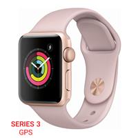 Apple Watch Series 3 GPS Gold Aluminum Case with Pink Sand Sport Band 38mm، ساعت اپل سری 3 جی پی اس بدنه آلومینیومی طلایی با بند صورتی اسپرت 38 میلیمتر