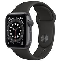 Apple Watch Series 6 GPS Space Gray Aluminum Case with Black Sport Band 44mm، ساعت اپل سری 6 جی پی اس بدنه آلومینیم خاکستری و بند اسپرت مشکی 44 میلیمتر