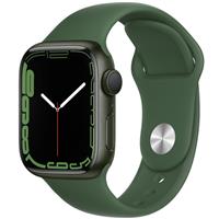 Apple Watch Series 7 GPS Green Aluminum Case with Clover Sport Band 41mm، ساعت اپل سری 7 جی پی اس بدنه آلومینیومی قرمز و بند اسپرت قرمز 41 میلیمتر