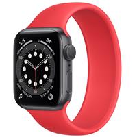 Apple Watch Series 6 GPS Space Gray Aluminum Case with RED Solo Loop 44mm، ساعت اپل سری 6 جی پی اس بدنه آلومینیم خاکستری و بند سولو لوپ قرمز 44 میلیمتر