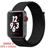 Apple Watch Series 3 Nike+ Cellular Gray Aluminum Case Black/Pure Platinum Nike Sport Loop 42mm، ساعت اپل سری 3 نایکی پلاس سلولار بدنه آلومینیومی خاکستری با بند مشکی پلاتینیوم نایکی 42 میلیمتر