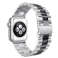 Apple Watch Band Rolex Design Black Silver، بند اپل واچ طرح رولکس نقره ای مشکی
