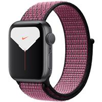 Apple Watch Series 5 Nike + Space Gray Aluminum Case with Pink Blast/True Berr Nike Sport Loop40mm، ساعت اپل سری 5 نایکی پلاس بدنه خاکستری و بند نایکی اسپرت لوپ 40 میلیمتر Pink Blast/True Berry