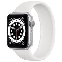 Apple Watch Series 6 GPS Silver Aluminum Case with White Solo Loop 44mm، ساعت اپل سری 6 جی پی اس بدنه آلومینیم نقره ای و بند سولو لوپ سفید 44 میلیمتر