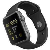 Apple Watch Watch Gray Aluminum Case Black Sport Band 42mm، ساعت اپل بدنه آلومینیوم خاکستری بند اسپرت مشکی 42 میلیمتر