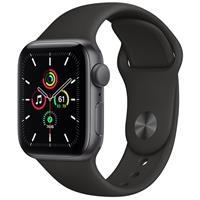 Apple Watch SE GPS Space Gray Aluminum Case with Black Sport Band 44mm، ساعت اپل اس ای جی پی اس بدنه آلومینیم خاکستری و بند اسپرت مشکی 44 میلیمتر