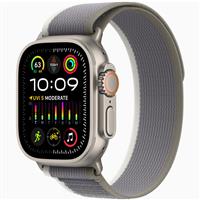 Apple Watch Ultra 2 Titanium Case with Green/Gray Trail Loop، ساعت اپل اولترا 2 بدنه تیتانیوم و بند تریل سبز/خاکستری