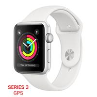 Apple Watch Series 3 GPS Silver Aluminum Case with White Sport Band 42mm، ساعت اپل سری 3 جی پی اس بدنه آلومینیومی نقره ای با بند سفید اسپرت 42 میلیمتر