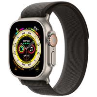 Apple Watch Ultra Titanium Case with Black/Gray Trail Loop، ساعت اپل اولترا بدنه تیتانیوم و بند تریل مشکی و خاکستری