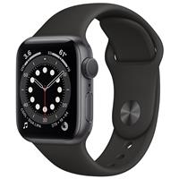 Apple Watch Series 6 GPS Space Gray Aluminum Case with Black Sport Band 40mm، ساعت اپل سری 6 جی پی اس بدنه آلومینیم خاکستری و بند اسپرت مشکی 40 میلیمتر