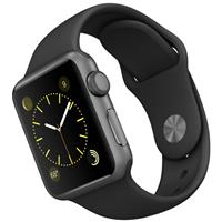 Apple Watch Watch Gray Aluminum Case Black Sport Band 38mm، ساعت اپل بدنه آلومینیوم خاکستری بند اسپرت مشکی 38 میلیمتر