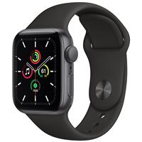 Apple Watch SE GPS Space Gray Aluminum Case with Black Sport Band 40mm، ساعت اپل اس ای جی پی اس بدنه آلومینیم خاکستری و بند اسپرت مشکی 40 میلیمتر
