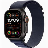 Apple Watch Ultra 2 Black Titanium Case with Navy Alpine Loop، ساعت اپل اولترا 2 بدنه تیتانیوم مشکی و بند آلپاین آبی