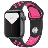 Apple Watch Series 5 Nike + Space Gray Aluminum Case Black/Pink Blast with Nike Sport Band 40mm، ساعت اپل سری 5 نایکی پلاس بدنه خاکستری و بند نایکی اسپرت مشکی صورتی 40 میلیمتر Black/Pink Blast