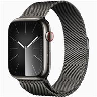 Apple Watch Series 9 Cellular Graphite Stainless Steel Case with Graphite Milanese Loop 45mm، ساعت اپل سری 9 سلولار بدنه استیل خاکستری و بند استیل میلان خاکستری 45 میلیمتر