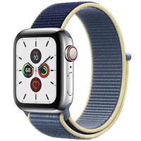 Apple Watch Series 5 Cellular Stainless Steel Case with Alaskan Blue Sport Loop 40 mm، ساعت اپل سری 5 سلولار بدنه استیل نقره ای و بند اسپرت لوپ 40 میلیمتر Alaskan Blue