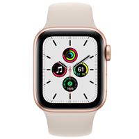 ساعت اپل اس ای جی پی اس Apple Watch SE GPS Gold Aluminum Case with Starlight Sport Band 44mm 2021 ﴿ ساعت اپل اس ای جی پی اس بدنه آلومینیم طلایی و بند اسپرت استارلایت 44 میلیمتر مدل 2021 ﴾