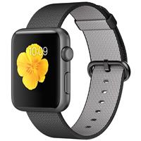 Apple Watch Watch Gray Aluminum Case with Black Woven Nylon 38mm، ساعت اپل بدنه آلومینیوم خاکستری بند نایلونی بافته شده مشکی 38 میلیمتر
