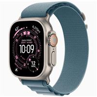 Apple Watch Ultra 3 Natural Titanium Case with Light Blue Alpine Loop، ساعت اپل اولترا 3 بدنه تیتانیوم نچرال و بند آلپاین آبی روشن