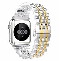Apple Watch Band Rolex Design Gold Silver، بند اپل واچ طرح رولکس طلایی نقره ای