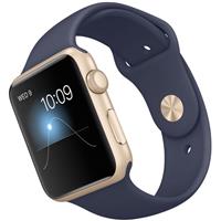 Apple Watch Watch Gold Aluminum Case Midnight Blue Sport Band 42mm، ساعت اپل بدنه آلومینیوم طلایی بند اسپرت سرمه ای 42 میلیمتر