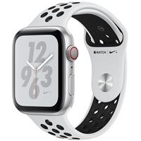 Apple Watch Series 4 Nike+ Cellular Silver Aluminum Case with Platinum/Black Nike Sport Band 40mm، ساعت اپل سری 4 نایکی پلاس سلولار بدنه آلومینیوم نقره ای و بند سفید مشکی نایکی اسپرت 40 میلیمتر