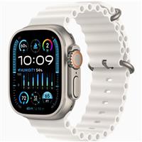 Apple Watch Ultra 2 Titanium Case with White Ocean Band، ساعت اپل اولترا 2 بدنه تیتانیوم و بند اوشن سفید