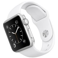 Apple Watch Watch Silver Aluminum Case White Sport Band 38mm، ساعت اپل بدنه آلومینیوم نقره ای بند اسپرت سفید 38 میلیمتر