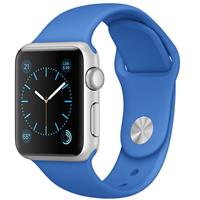 Apple Watch Watch Silver Aluminum Case with Royal Blue Sport Band 42mm، ساعت اپل بدنه آلومینیوم نقره ای بند اسپرت آبی رویال 42 میلیمتر