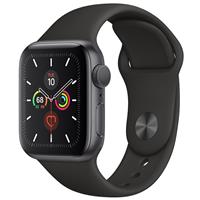 Apple Watch Series 5 GPS Space Gray Aluminum Case with Black Sport Band 44 mm، ساعت اپل سری 5 جی پی اس بدنه آلومینیوم خاکستری و بند اسپرت مشکی 44 میلیمتر