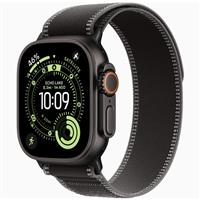 Apple Watch Ultra 3 Black Titanium Case with Black Charcoal Trail Loop، ساعت اپل اولترا 3 بدنه تیتانیوم مشکی و بند مشکی تریل