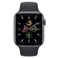 ساعت اپل اس ای جی پی اس Apple Watch SE GPS Space Gray Aluminum Case with Midnight Sport Band 40mm 2021 ﴿ ساعت اپل اس ای جی پی اس بدنه آلومینیم خاکستری و بند اسپرت مشکی 40 میلیمتر مدل 2021 ﴾