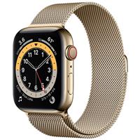 Apple Watch Series 6 Cellular Gold Stainless Steel Case with Gold Milanese Loop Band 44mm، ساعت اپل سری 6 سلولار بدنه استیل طلایی و بند استیل میلان طلایی 44 میلیمتر
