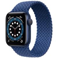 Apple Watch Series 6 GPS Blue Aluminum Case with Atlantic Blue Braided Solo Loop 44mm، ساعت اپل سری 6 جی پی اس بدنه آلومینیم آبی و بند سولو لوپ بافته شده آبی 44 میلیمتر