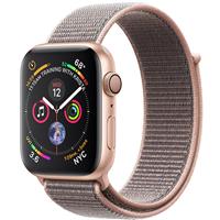 Apple Watch Series 4 GPS Gold Aluminum Case with Pink Sand Sport Loop 44mm، ساعت اپل سری 4 جی پی اس بدنه آلومینیوم طلایی و بند اسپرت لوپ صورتی 44 میلیمتر
