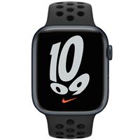 ساعت اپل سری 7 نایکی Apple Watch Series 7 Nike Midnight Aluminum Case with Anthracite/Black Nike Sport Band 45mm ﴿ ساعت اپل سری 7 نایکی بدنه آلومینیوم میدنایت بند نایکی مشکی 45 میلیمتر ﴾